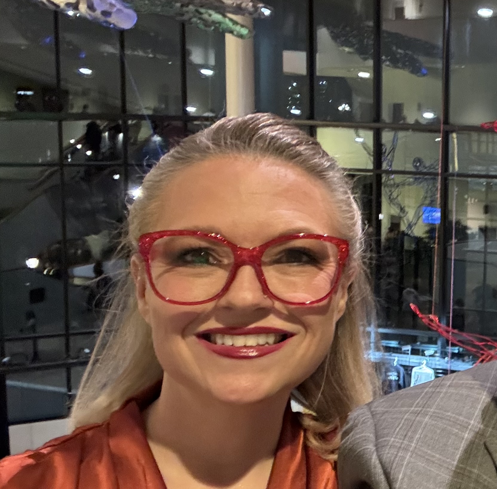 Lolita Square Prescription Glasses - Red Glitter | Payne Glasses display picture 2